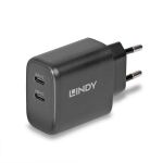 Lindy 73438 Ladegerät für Mobilgeräte Universal Schwarz AC Schnellladung Drinnen
