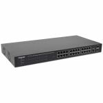 Intellinet 24-Port Gigabit Ethernet PoE+ Web-Managed Switch mit 2 SFP-Ports, 24 x PoE ports, IEEE 802.3at/af Power over Ethernet (PoE+/PoE), 2 x SFP, Endspan, PDM-Funktion, 19" Rackmount