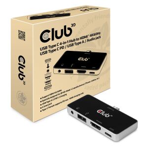 CLUB3D CSV-1591 laptop-dockingstation & portreplikator Andocken USB 3.2 Gen 1 (3.1 Gen 1) Type-C Schwarz, Chrom