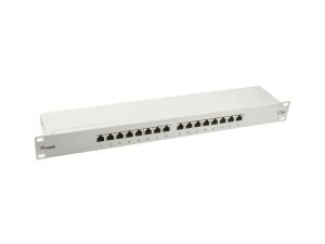 Equip 327316 16-Port Cat.5e Geschirmtes Patch Panel, Hellgrau