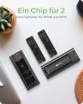 ICY BOX IB-180MC-C31, M.2 NVMe & SATA Docking, USB 3.2 Gen 2 Type-C®, Werkzeuglos, Aluminium, schwarz