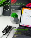 ICY BOX IB-180MC-C31, M.2 NVMe & SATA Docking, USB 3.2 Gen 2 Type-C®, Werkzeuglos, Aluminium, schwarz