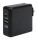 Manhattan 4-in-1 Reiseladegerät und Powerbank 8.000 mAh, Ein kabelloses 5 W-Induktionsladepad, zwei 12 W USB-A-Ports, ein USB-C-Port mit 12 W-Eingang / 15 W-Ausgang, auswechselbare Stecker für EU, UK & US, schwarz