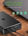 ICY BOX IB-RD2253-C31, externes RAID System für 2x 2,5" SATA HDD zu USB 3.2 Gen 2, RAID 0, 1, SINGLE, LARGE, schwarz