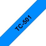 Brother TC-501 Etiketten erstellendes Band Scwarz auf blau