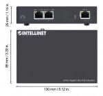 Intellinet 2-Port Gigabit Ultra PoE-Extender, Verlängert PoE-Reichweite um 100 m, PoE-Strombudget 60 W, zwei PSE-Ports mit jeweils 30 W Ausgangsleistung, IEEE 802.3bt/at/af-konform, Metallgehäuse