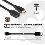 CLUB3D High Speed HDMI™ 1.4 HD-Verlängerungskabel 5 Meter Stecker/ Buchse