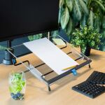 R-Go Tools Dokumentenhalter R-Go Flex Read, ergonomisch, mit weicher Schaumstoff-Handgelenkauflage, aus transparentem Acrylglas