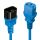 Lindy 30471 Stromkabel Schwarz, Blau 1 m C14-Koppler C13-Koppler