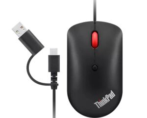 Lenovo 4Y51D20850 Maus Büro Beidhändig USB Typ-C Optisch 2400 DPI