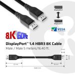 CLUB3D DisplayPort 1.4 HBR3 8K Kabel Stecker/Stecker 5 meter
