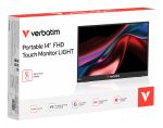 Verbatim Portable 14" FHD Touch Monitor LIGHT Tragbarer Monitor Schwarz 35,6 cm (14") LCD 1920 x 1080 Pixel