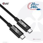 CLUB3D USB4 Gen2x2 Type-C Bi-Directional Cable 4K60Hz, Data 20Gbps, PD 240W(48V/5A) EPR M/M 2m/6.56ft