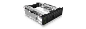 ICY BOX IB-166SSK-B, Wechselrahmen, 1x 3,5" SATA I/II/III oder SAS II HDD zu 1x SATA Host, EasySwap trägerlos, Stahl + Plastik, abschließbar,schwarz