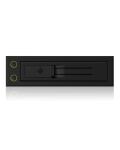 ICY BOX IB-166SSK-B, Wechselrahmen, 1x 3,5" SATA I/II/III oder SAS II HDD zu 1x SATA Host, EasySwap trägerlos, Stahl + Plastik, abschließbar,schwarz