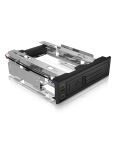 ICY BOX IB-166SSK-B, Wechselrahmen, 1x 3,5" SATA I/II/III oder SAS II HDD zu 1x SATA Host, EasySwap trägerlos, Stahl + Plastik, abschließbar,schwarz
