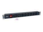 Equip 8-Fach Steckdosenleiste, 6 x IEC-C13 + 2 x IEC-C19, Ein-/Ausschalter, Aluminiumgehäuse