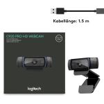 Logitech 960-001055 Webcam 3 MP 1920 x 1080 Pixel USB Schwarz