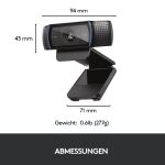 Logitech 960-001055 Webcam 3 MP 1920 x 1080 Pixel USB Schwarz