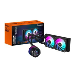 GIGABYTE AORUS WATERFORCE X II 240 AIO Flüssigkeits-CPU-Kühler - 2x120mm ARGB-Lüfter, Vollfarb-LCD, DAISY-CHAIN, kompatibel mit Intel LGA 1851 und AMD AM5