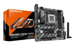 GIGABYTE B840M DS3H WIFI6 Mainboard – AMD Ryzen 9000 Prozessoren, 8+2+2 Phasen VRM, bis zu 8200 MHz DDR5, 2 x PCIe 4.0 M.2, Wi-Fi 6, 2,5 GbE LAN, USB 3.2 Gen 1