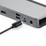 ALOGIC DUPRDX2-100 laptop-dockingstation & portreplikator Kabelgebunden USB 3.2 Gen 1 (3.1 Gen 1) Type-C Schwarz, Grau