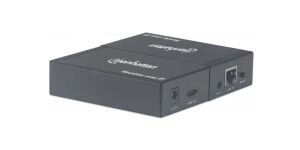 Manhattan 1080p HDMI over IP Extender Splitter Kit, Verlängert ein 1080p-Signal mit einem Netzwerk-Switch und einem einzelnen Netzwerkkabel auf bis zu 120 m, IR-Unterstützung, schwarz