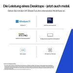 HP ZBook Fury G1i Intel Core Ultra 9 285HX Mobiler Arbeitsplatz 40,6 cm (16") WQXGA 64 GB DDR5-SDRAM 1 TB SSD NVIDIA RTX PRO 3000 Blackwell Wi-Fi 7 (802.11be) Windows 11 Pro AI Workstation, AI PC Silber