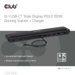 CLUB3D CSV-2541 laptop-dockingstation & portreplikator Andocken USB 3.2 Gen 1 (3.1 Gen 1) Type-C Schwarz