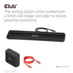 CLUB3D CSV-2541 laptop-dockingstation & portreplikator Andocken USB 3.2 Gen 1 (3.1 Gen 1) Type-C Schwarz