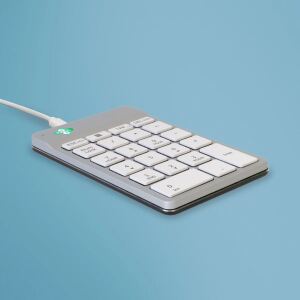 R-Go Tools Tastatur R-Go Numpad Break, ergonomischer Ziffernblock mit Pausensoftware, kabelgebunden, weiß