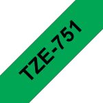 Brother TZE-751 Etiketten erstellendes Band Schwarz auf...