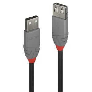 Lindy 36702 USB Kabel USB 2.0 1 m USB A 0,48 Gbit/s Schwarz, Grau