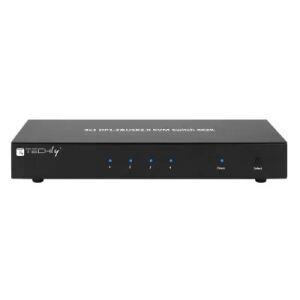 Techly IDATA-DP-KVM4 Tastatur/Video/Maus (KVM)-Switch Rack-Einbau Schwarz