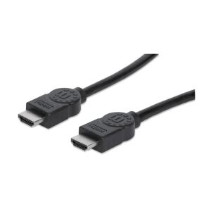 Manhattan High Speed HDMI-Kabel mit Ethernet-Kanal, HEC, ARC, 3D, 4K@30Hz, HDMI-Stecker auf HDMI-Stecker, geschirmt, schwarz, 15 m