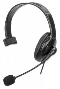 Manhattan 180849 Kopfhörer & Headset Kabelgebunden Kopfband Büro/Callcenter USB Typ-A Schwarz