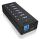 ICY BOX IB-AC618, 7 Port USB 3.2 Gen 1 Hub mit 1x Tablettladeport, Vollmetall, mit 12V 3A Netzteil, schwarz
