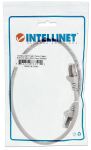 Intellinet Premium Netzwerkkabel, Cat6, S/FTP, 100% Kupfer, Cat6-zertifiziert, LS0H, RJ45-Stecker/RJ45-Stecker, 0,5 m, grau