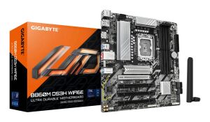 GIGABYTE B860M DS3H WIFI6E Mainboard - Intel Core Ultra CPUs, 5+1+2+1 Phasen VRM, bis zu 9066MHz DDR5, 1xPCIe 5.0 + 1xPCIe 4.0 M.2, 2,5 GbE LAN, WIFI 6E, USB 3.2 Gen 2