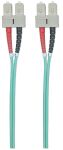 Intellinet Glasfaser LWL-Anschlusskabel, Duplex, Multimode, SC/SC, 50/125 µm, OM3, 2 m, Aqua