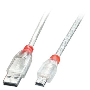 Lindy 41782 USB Kabel USB 2.0 1 m USB A Mini-USB B 0,48 Gbit/s Transparent