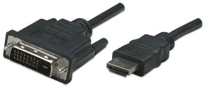 Manhattan HDMI auf DVI-Kabel, HDMI-Stecker auf DVI-D 24+1 Stecker, Dual Link, 1 m, schwarz