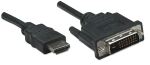 Manhattan HDMI auf DVI-Kabel, HDMI-Stecker auf DVI-D 24+1 Stecker, Dual Link, 1 m, schwarz