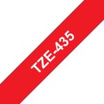 Brother TZE-435 Etiketten erstellendes Band Weiss auf Rot