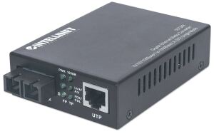 Intellinet Gigabit Ethernet Singlemode Medienkonverter, 10/100/1000Base-T auf 1000Base-LX (SC) Single Mode, 20 km