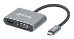 Manhattan 130691 laptop-dockingstation & portreplikator Kabelgebunden USB 3.2 Gen 1 (3.1 Gen 1) Type-C Grau