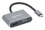 Manhattan 130691 laptop-dockingstation & portreplikator Kabelgebunden USB 3.2 Gen 1 (3.1 Gen 1) Type-C Grau