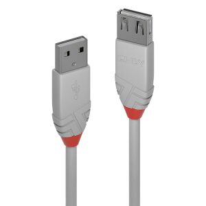 Lindy 36710 USB Kabel USB 2.0 0,2 m USB A 0,48 Gbit/s Grau