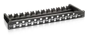 Equip 24-Port Keystone Cat.6A Ungeschirmtes Patch Panel, Schwarz