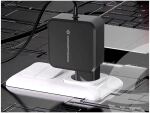 Conceptronic OZUL05BE 100W GaN USB-PD-Ladegerät, Eingebautes USB-C-Kabel